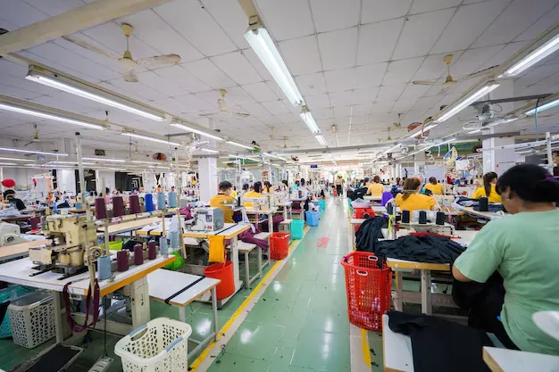 people working at a garment factory developed by Nanda Group in Vasai